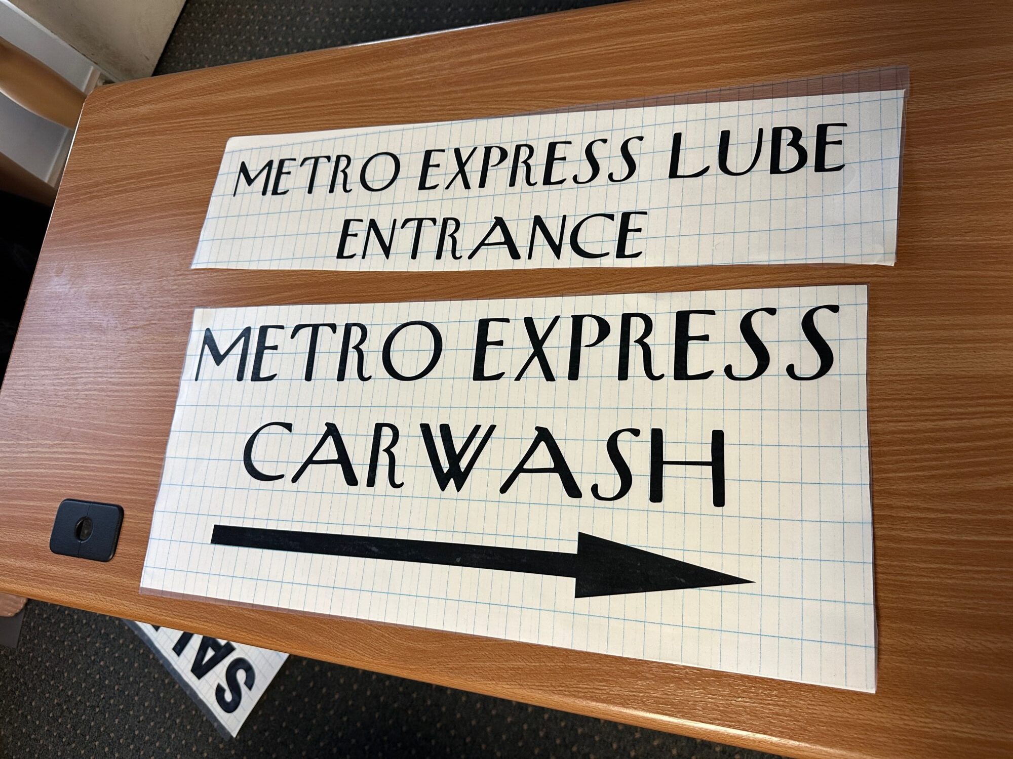 Custom decals printed for local car wash