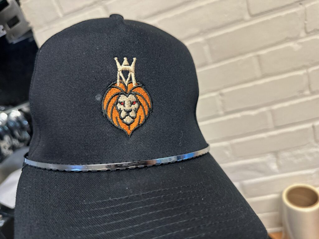 Customized logo embroidered on a hat