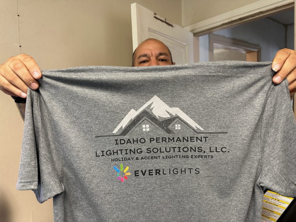 DTG print on a work uniform for a local business