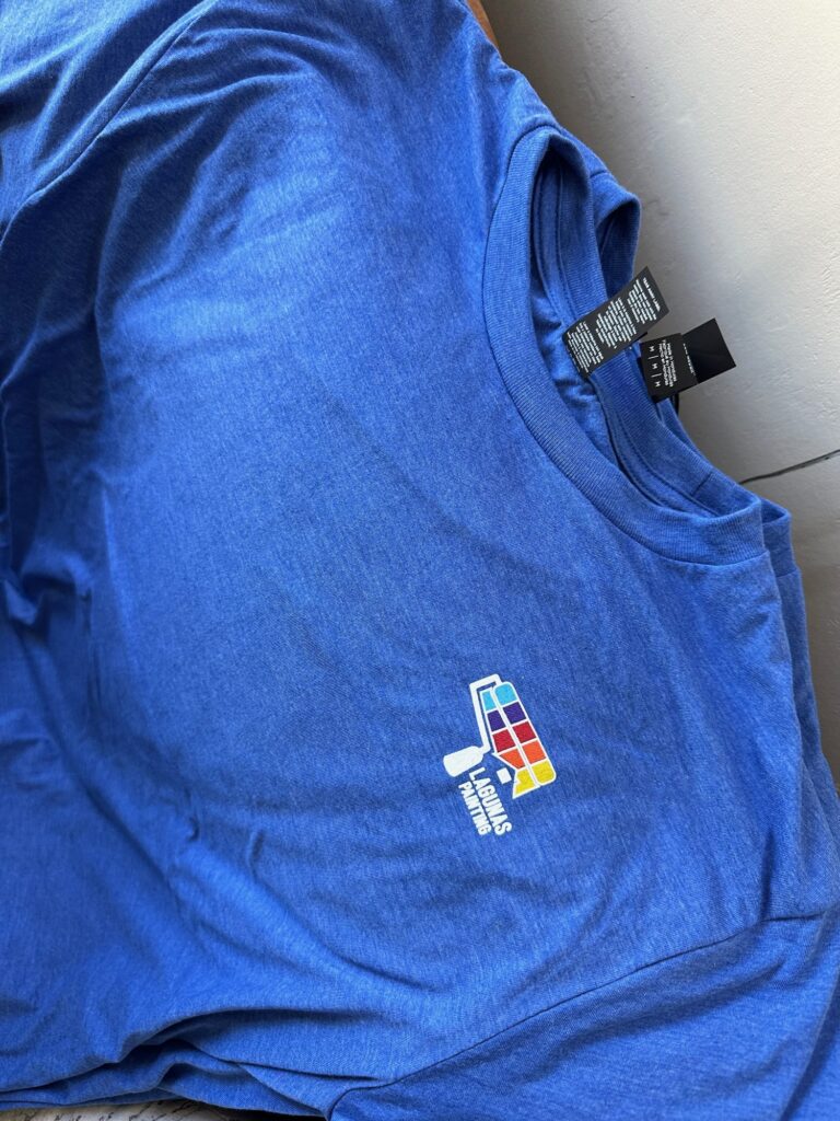 Logo screen printed onto company shirts in bulk