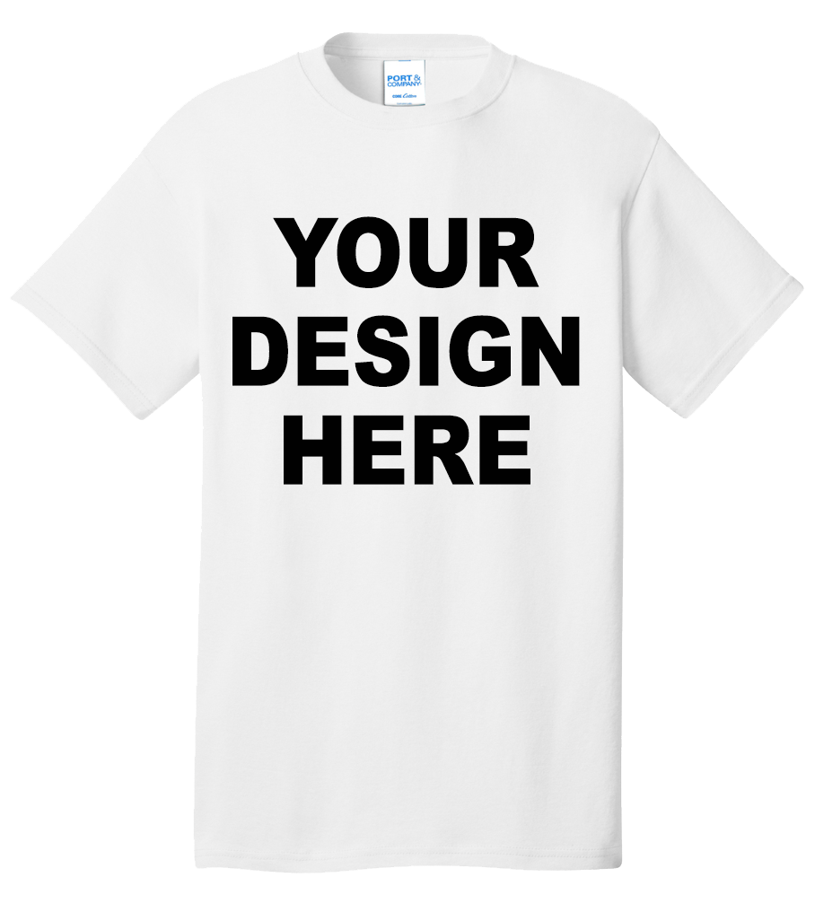 Custom white t-shirt with Your Design Here