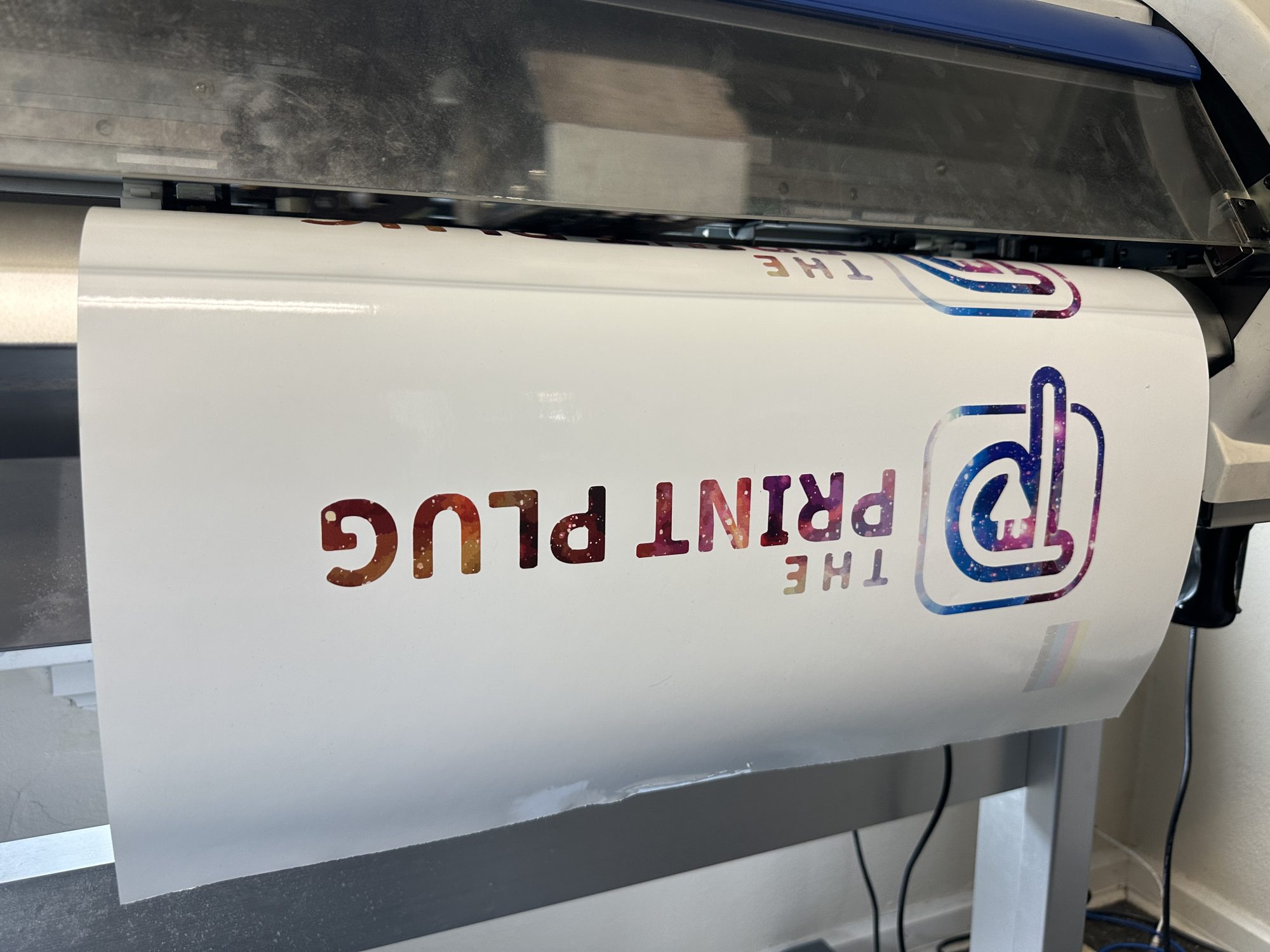 Custom vinyl decals being printed in Nampa at The Print Plug