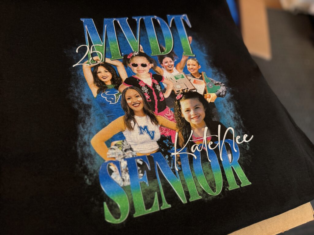 Bright custom graphic tee with DTG printing for a unique graduation gift in Nampa