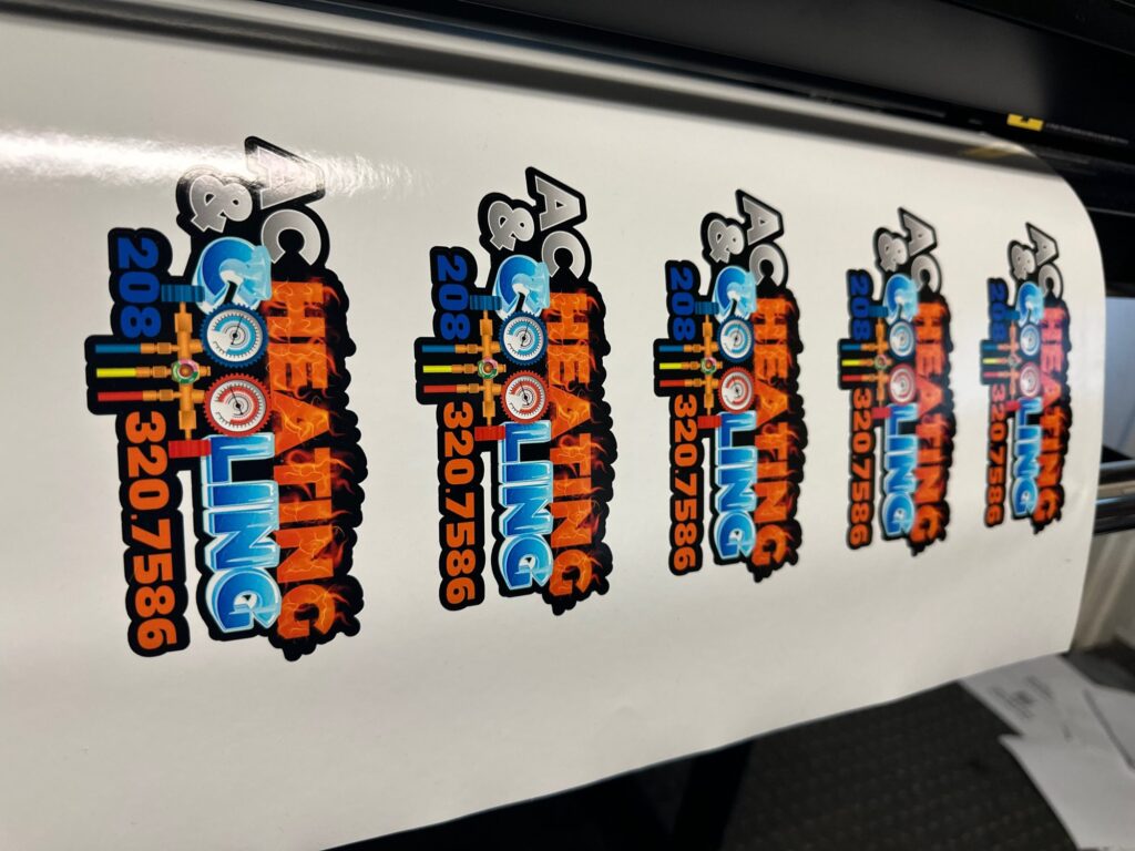 Custom stickers being printed in Nampa