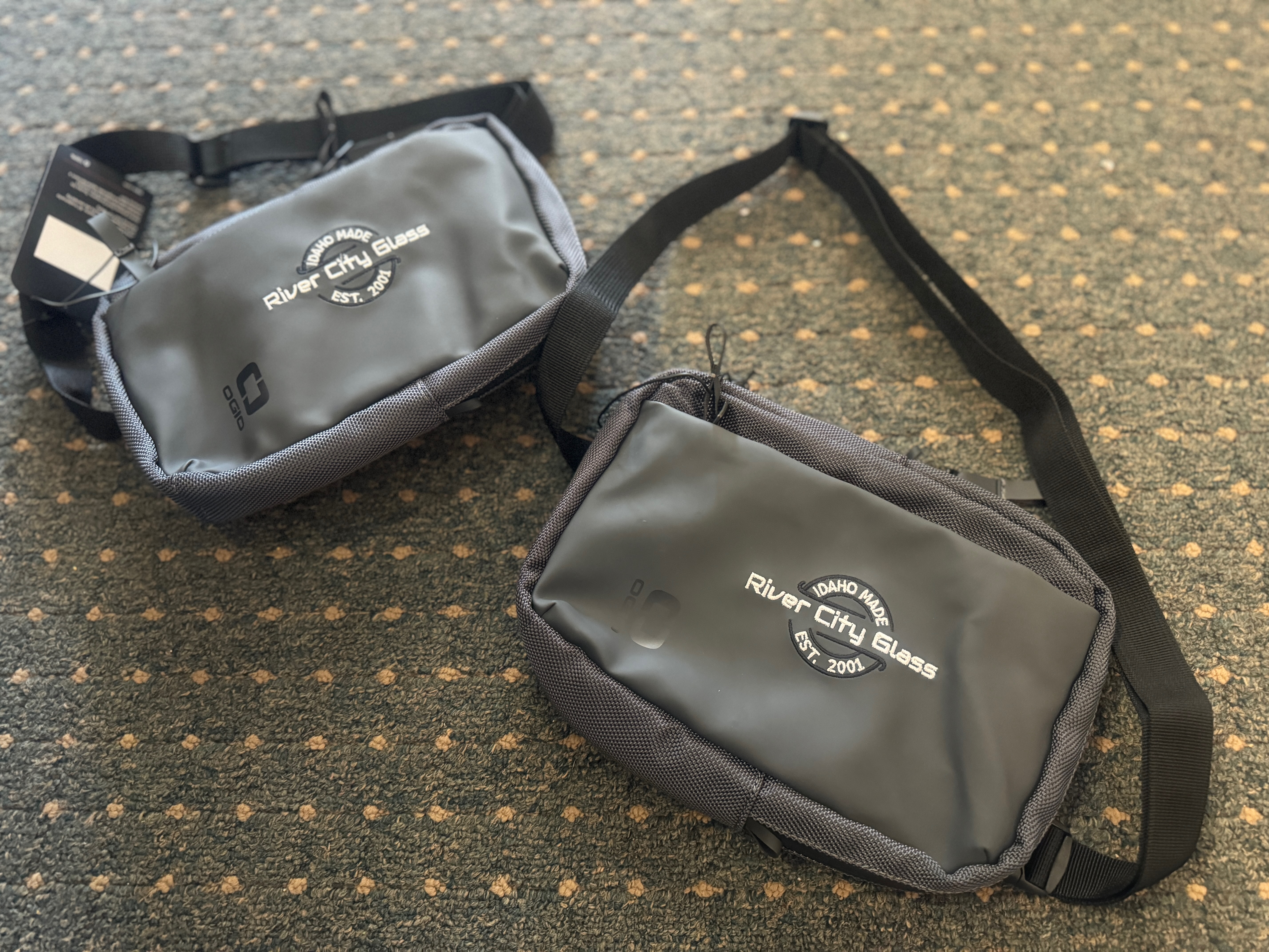 Custom bags created at The Print Plug embroidery shop in Nampa, Idaho