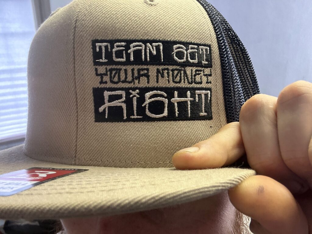 Custom embroidered hat with left panel placement from The Print Plug in Nampa