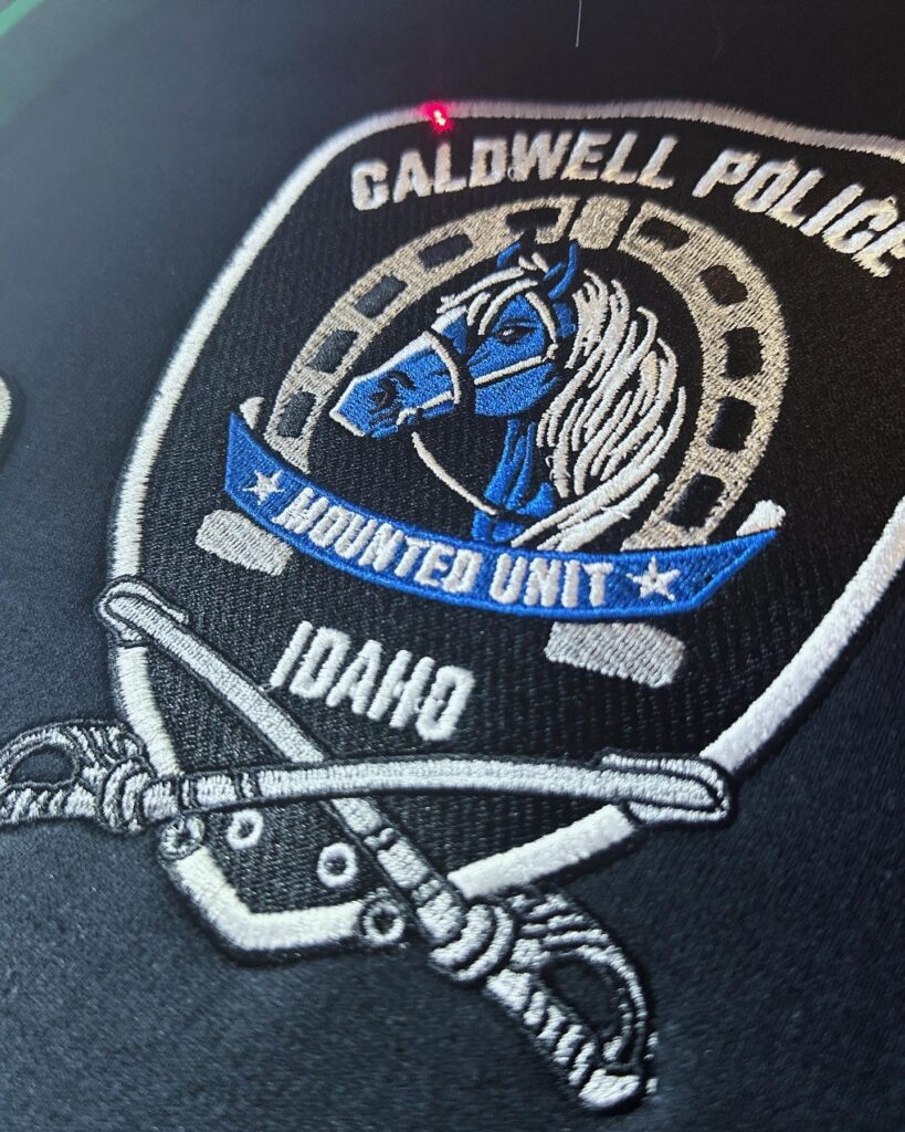 Custom embroidered logo for a local law enforcement office near Boise