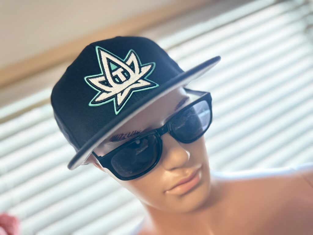 Custom 3D embroidered patch on a Richardson baseball hat at The Print Plug in Nampa