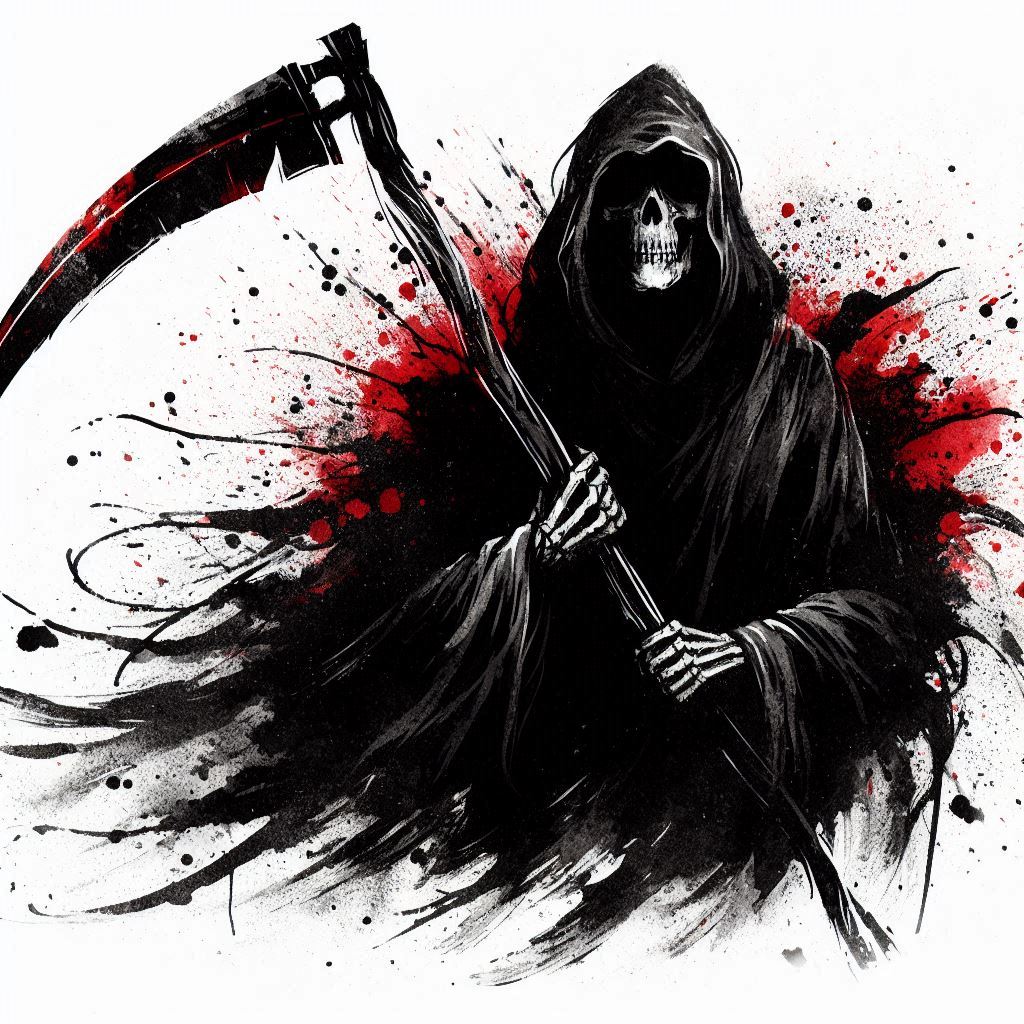 Professional graphic design of a grim reaper
