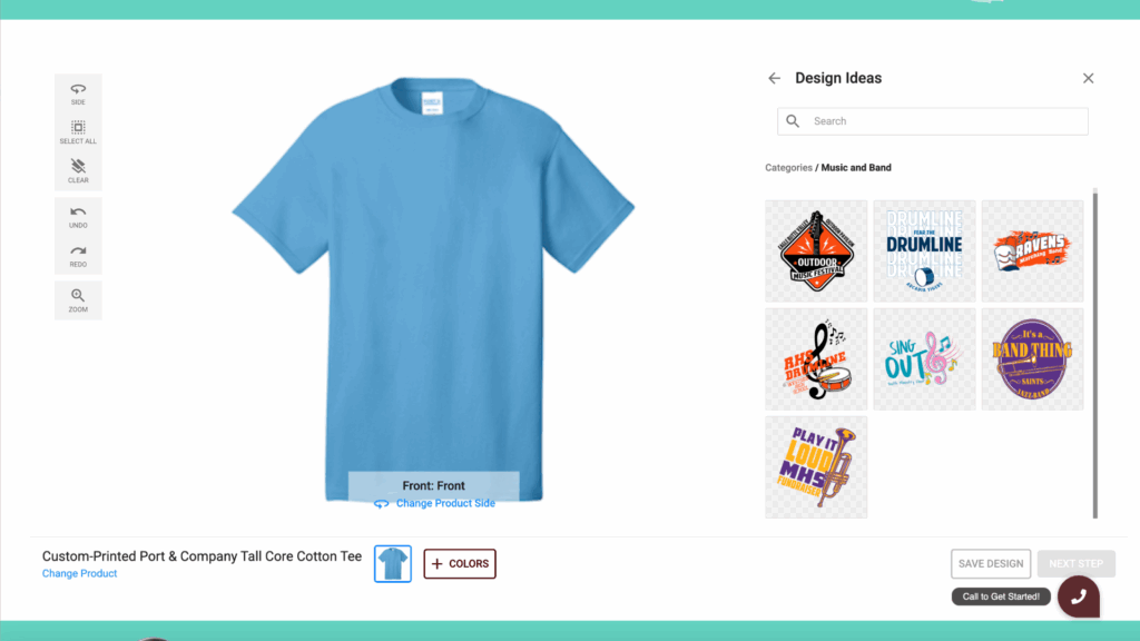 Online T-Shirt Design Studio Walkthrough Image
