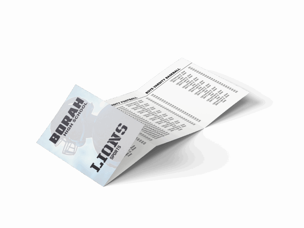 Customized school athletic pocket calendar