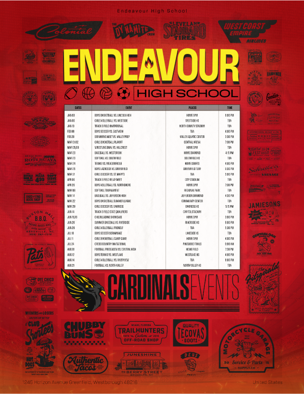 Customized school athletics poster schedule