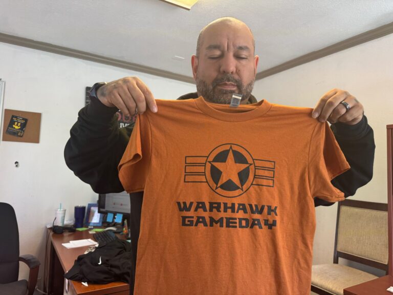 Showing off a custom made school uniform