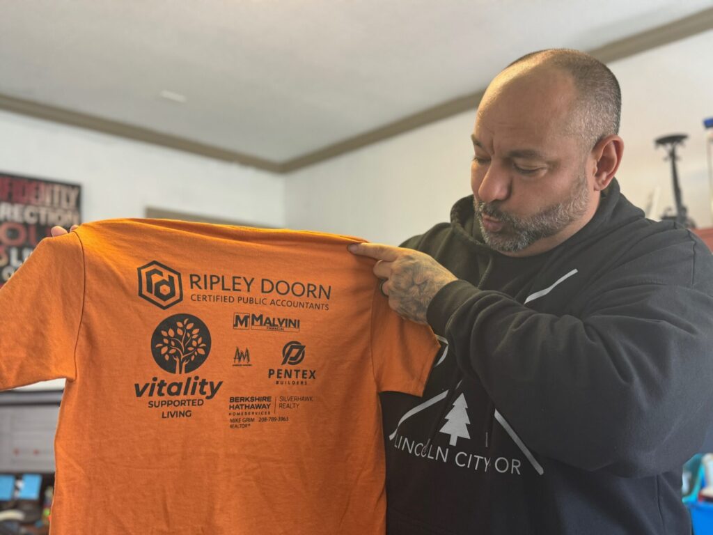 Showing off a sponsored school uniform