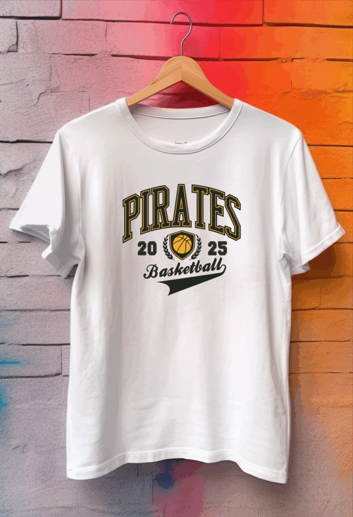 Model custom athletic t-shirt for school