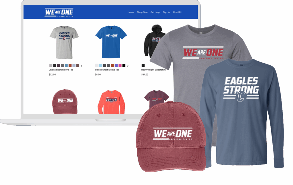 Online storefront to sell custom t-shirts and apparel