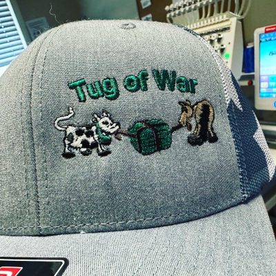 Customized hats at The Print Plug embroidery shop