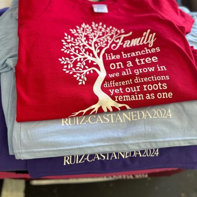 Bulk screen printed t-shirts with custom design in Nampa