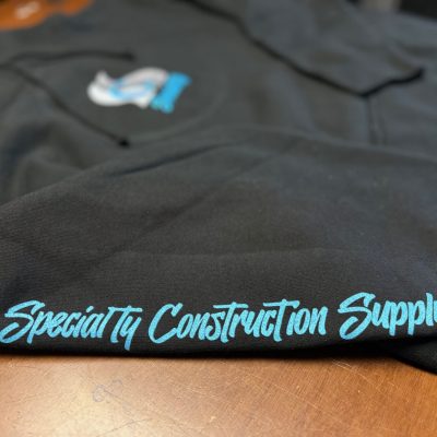 Custom t-shirt with a screen printed sleeve for a large construction company near Boise, Idaho