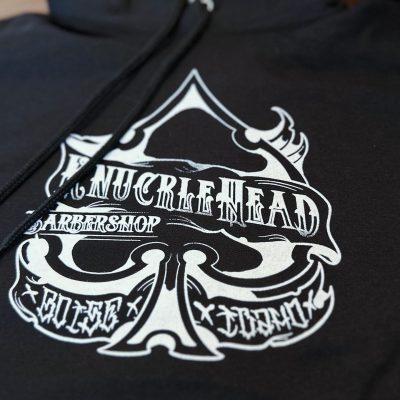 Custom screen printed hoodies for a local tattoo shop in Boise