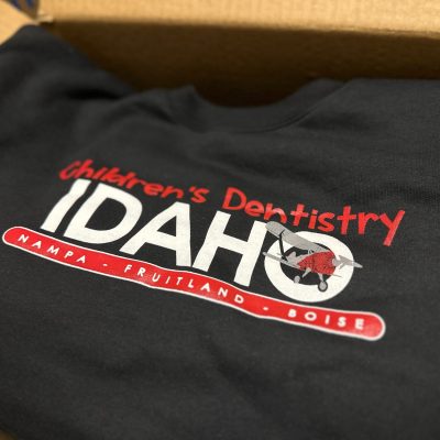 Custom screen printed work shirts for a dentist office near Boise