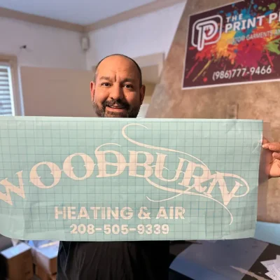 Custom decal printed at The Print Plug