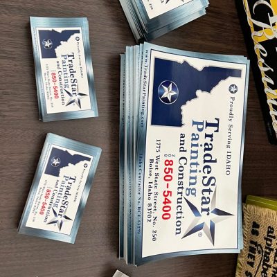 Custom stickers and business cards at The Print Plug in Nampa