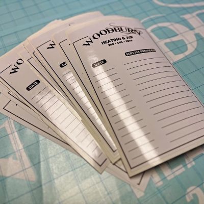 Custom labels from The Print Plug for a local business in Nampa