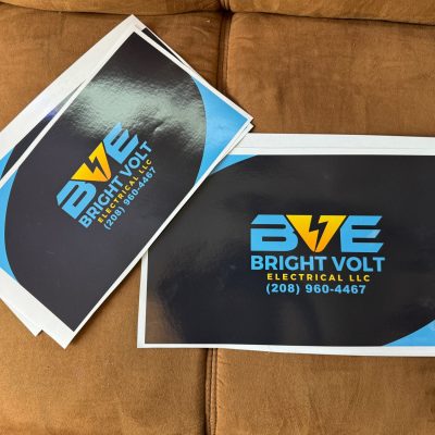 Custom stickers for a local Boise business from The Print Plug in Nampa