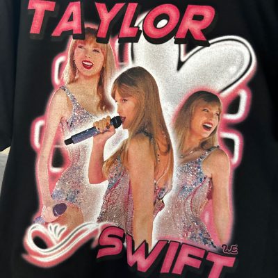 Custom DTG printed graphic tee of Taylor Swift from The Print Plug in Nampa