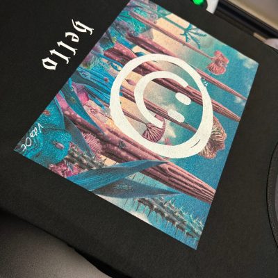 Custom graphic tee with bright DTG printing for local musician in Nampa, Idaho