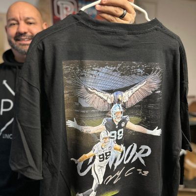 Photo printed on a custom graphic tee at The Print Plug in Nampa