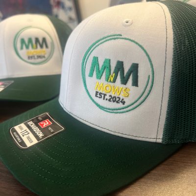 Custom embroidered hat for a local business from The Print Plug embroidery shop