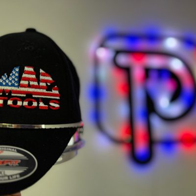 Custom embroidered hat for a local tool company near Nampa from The Print Plug embroidery shop
