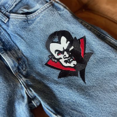 Custom embroidered pants with custom graphics and designs from The Print Plug in Nampa