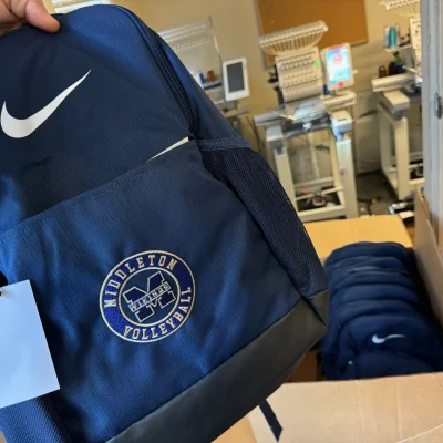 Custom embroidered backpack
