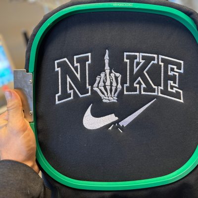 Custom design embroidered onto a shirt for a custom gift at The Print Plug in Nampa