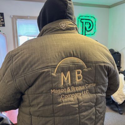 Custom embroidered jacket with large design for a unique gift in Nampa, Idaho