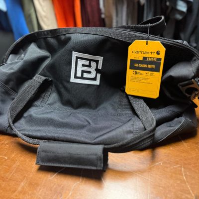 Custom embroidered bag with logo embroidery for a large construction business near Nampa