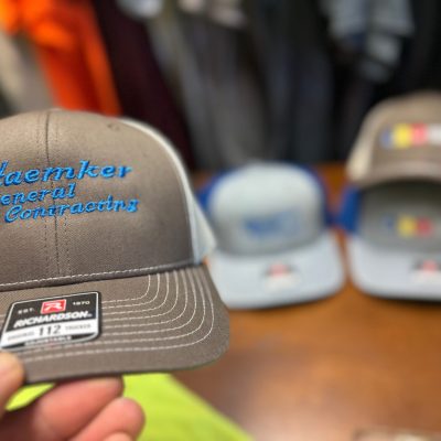 Custom embroidered hats for a local business in Nampa