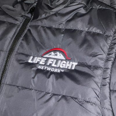 Custom embroidered jacket with logo embroidered on left chest