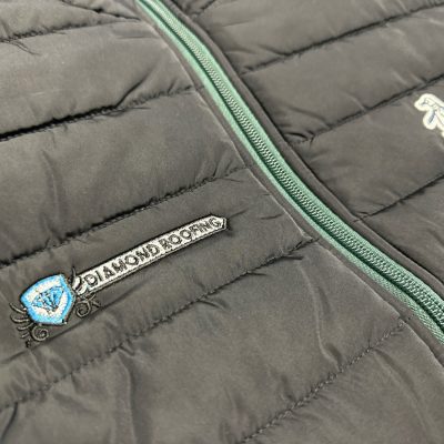 Logo embroidered onto a custom jacket from The Print Plug embroidery shop in Nampa