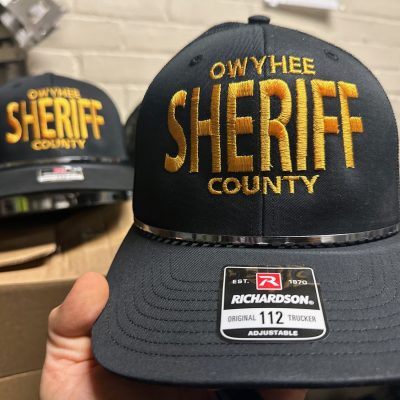 Custom embroidered hat for a local law enforcement office near Nampa