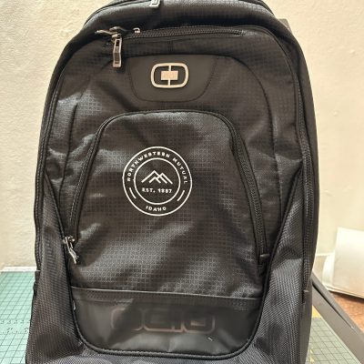Custom embroidered backpack for a local company in Meridian