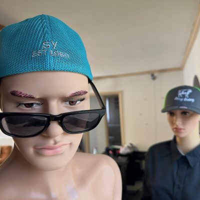 Custom embroidered hats from The Print Plug for a local business near Meridian