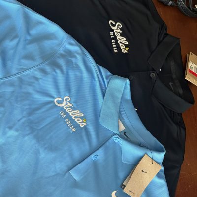 Custom embroidered polo shirts for a local ice cream parlor near Nampa