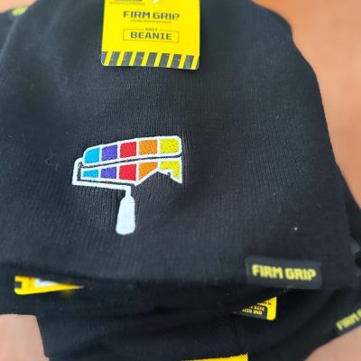 Custom embroidered beanies for a small business owner in Nampa