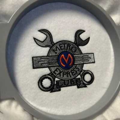 Custom embroidered auto mechanic logo