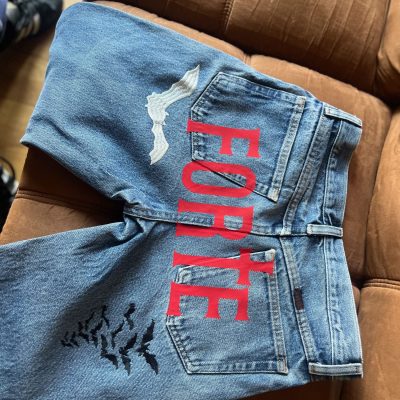 Custom shorts with HTV prints made by The Print Plug in Nampa