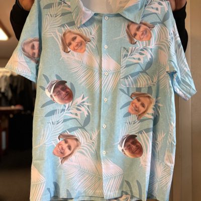 Custom HTV print on a button up shirt with vinyl for unique gift idea in Nampa